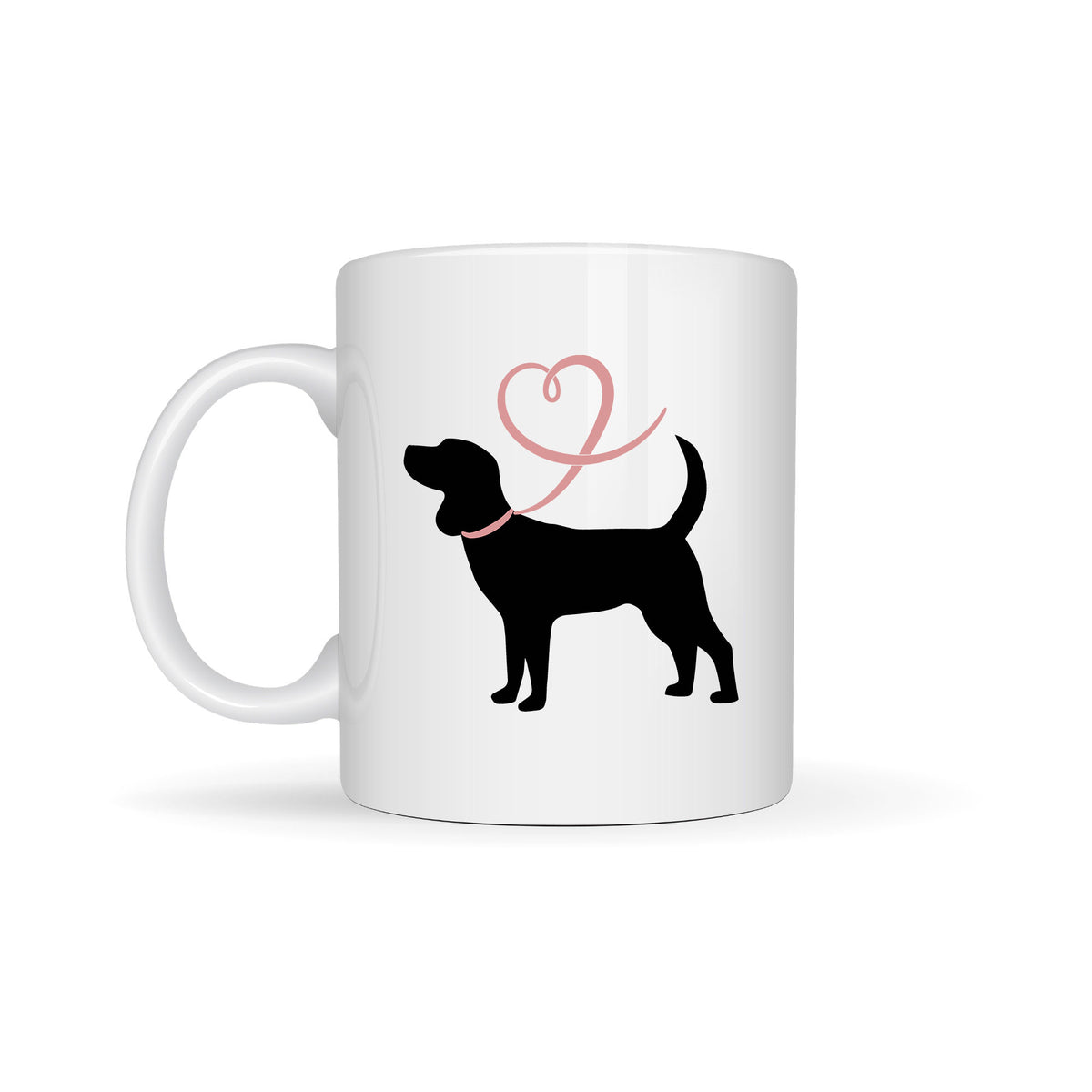 Beagle Heart Leash Coffee Mug