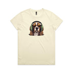 Beagle Headphones Ladies Tee