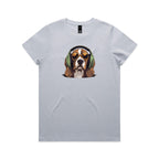 Beagle Headphones Ladies Tee