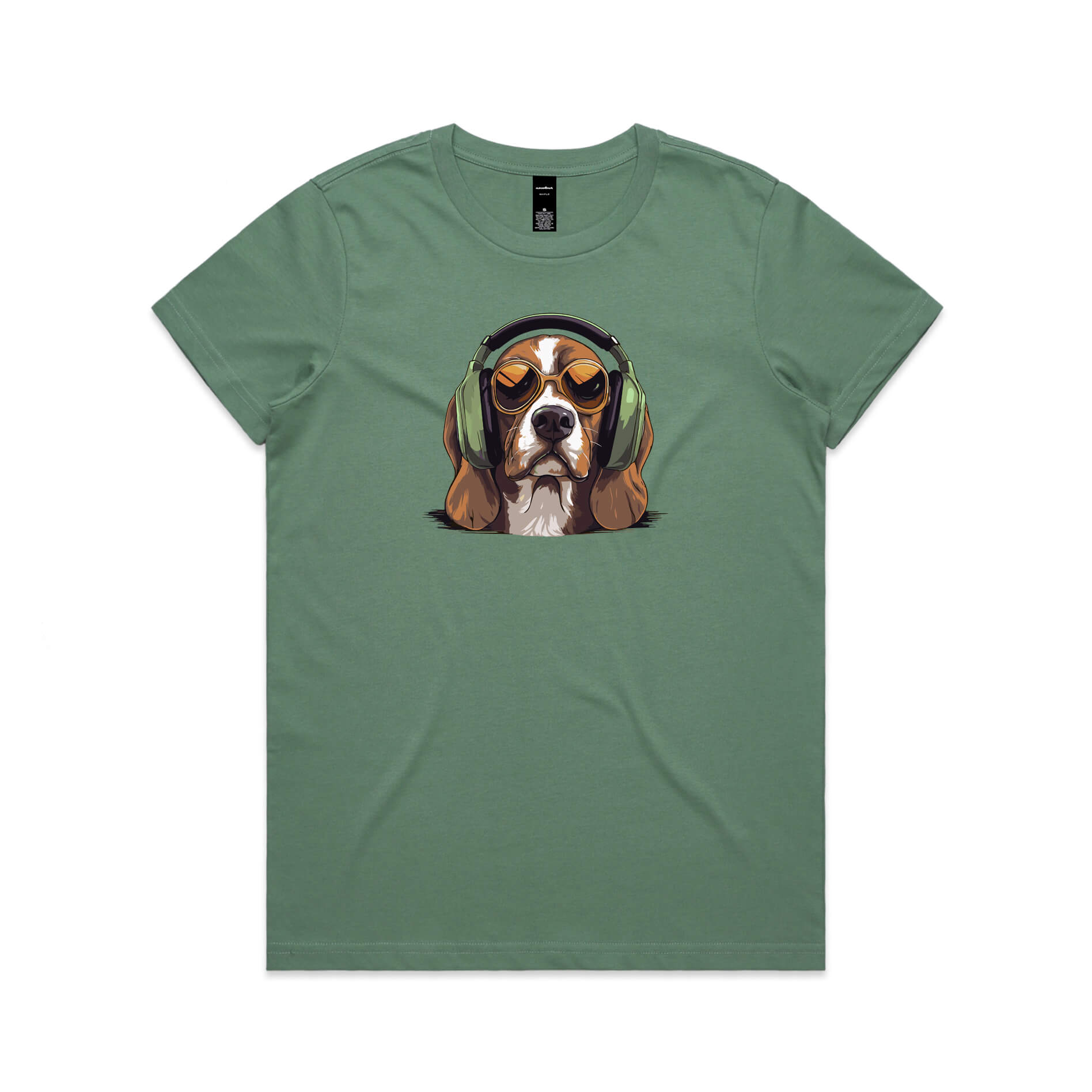 Beagle Headphones Ladies Tee