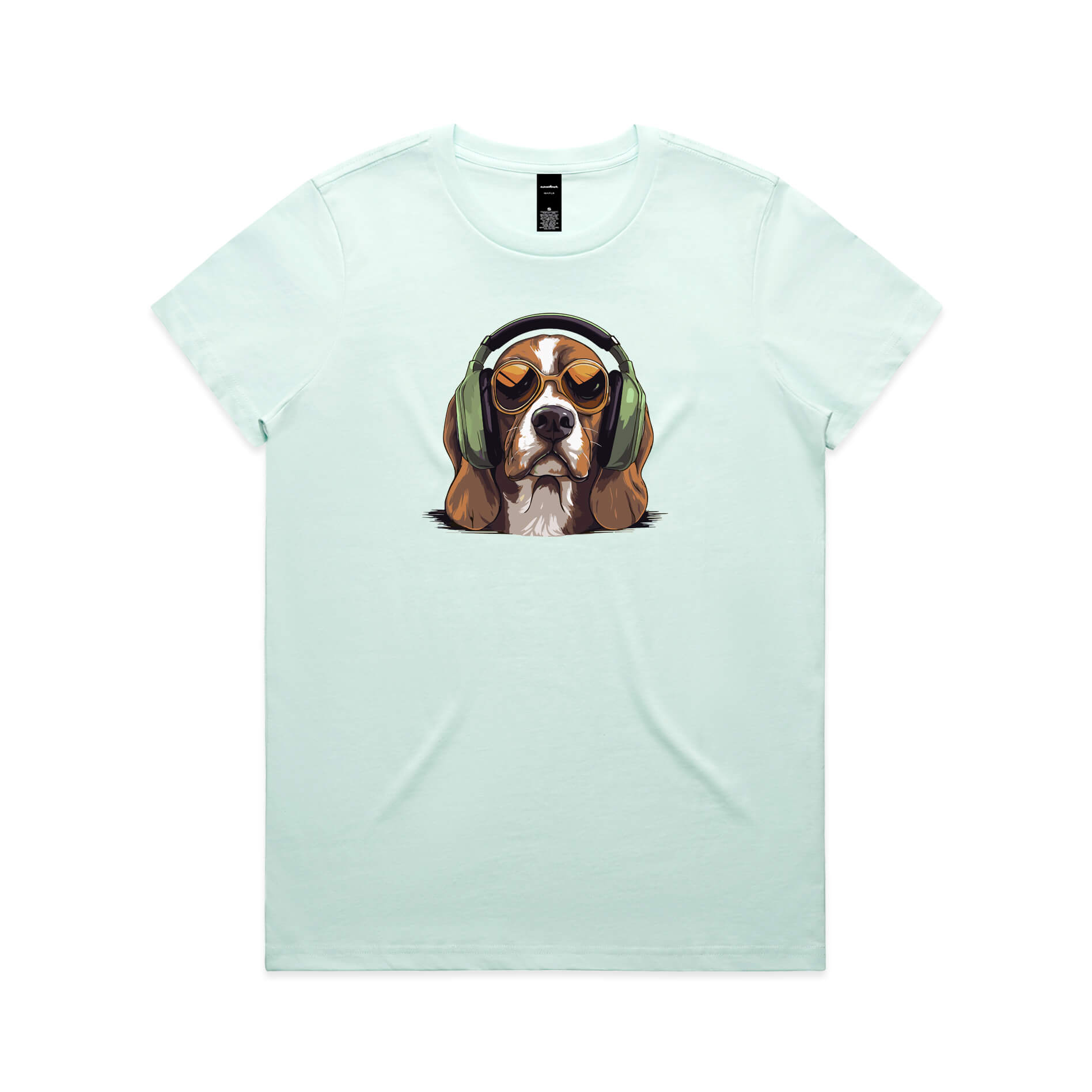 Beagle Headphones Ladies Tee