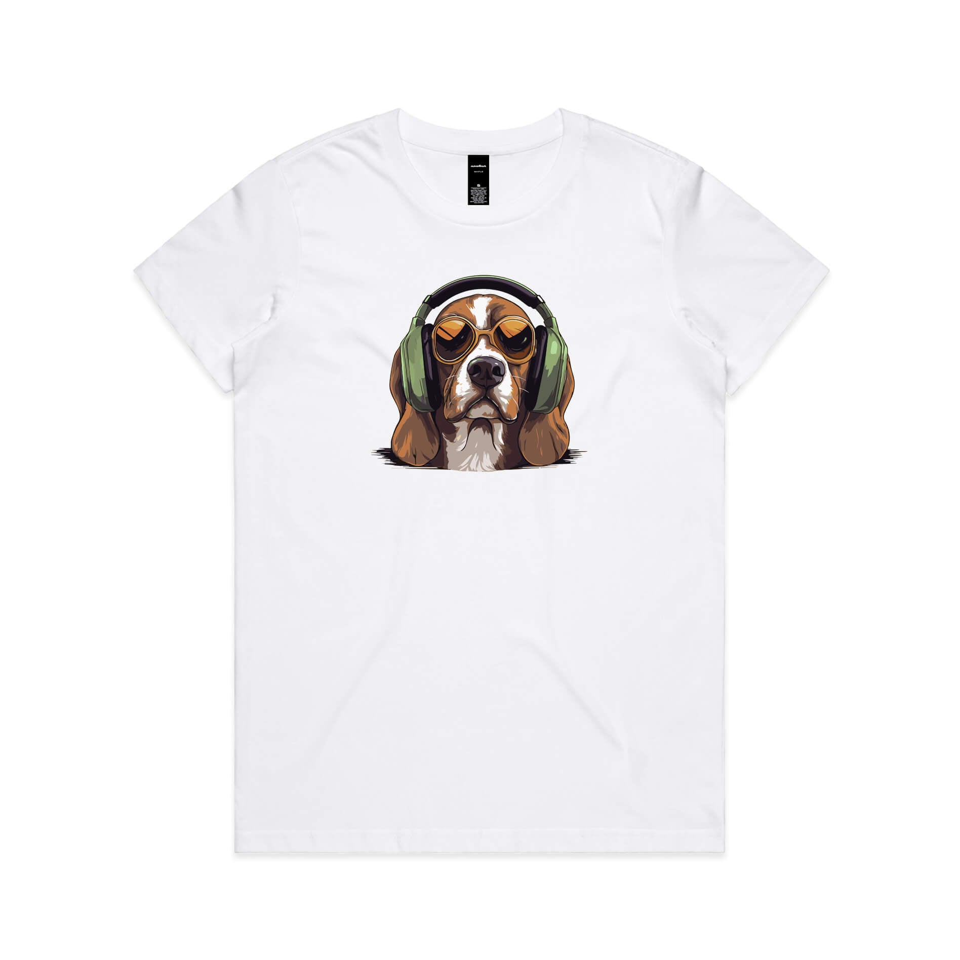Beagle Headphones Ladies Tee