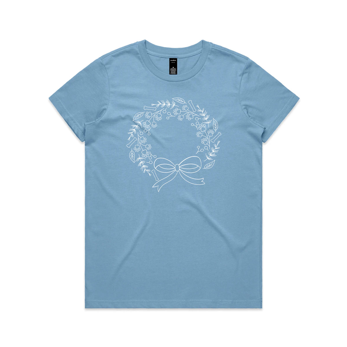 Paw Print Christmas Wreath Tee