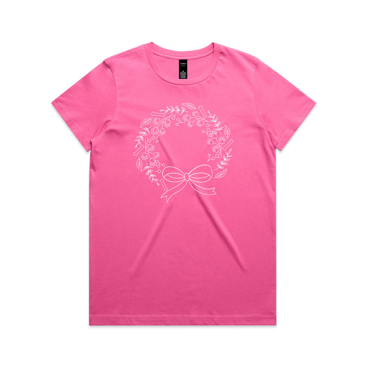 Paw Print Christmas Wreath Tee