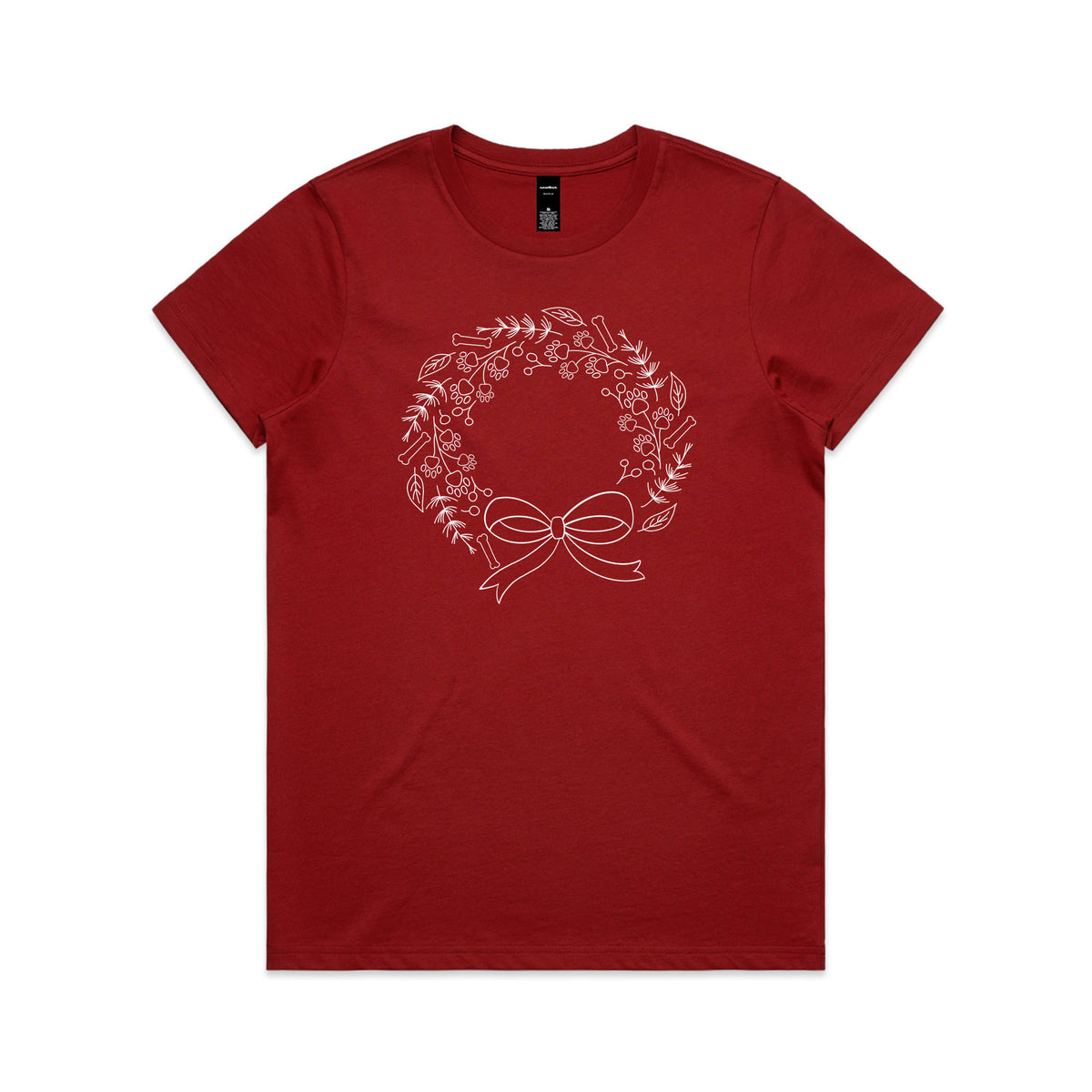 Paw Print Christmas Wreath Tee